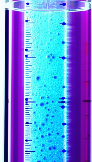 A Purple Ruler With Blue Droplets Of Water On It