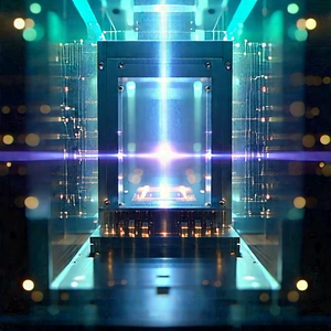 Quantum Computer With Laser Scanning With Image, There