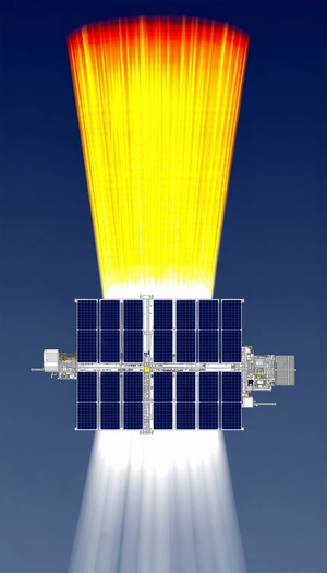 A Spacecraft With A Solar Panel On Its Side