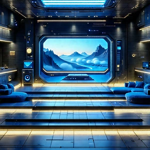 (futuristic:1.16) Smart Home With Image, There