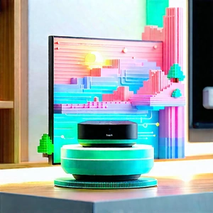 Smart Home (device:1.17) With Digital Artwork With Small, Round