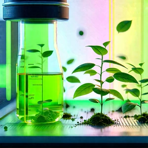 Agricultural Technology In Modern Laboratory With Small Plant