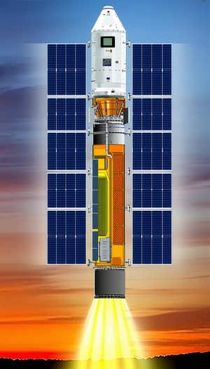 A Large Satellite With A Solar Panel On Top
