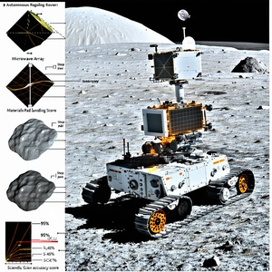 A White Robotic Vehicle On A Rocky Surface, Possibly On The Moon