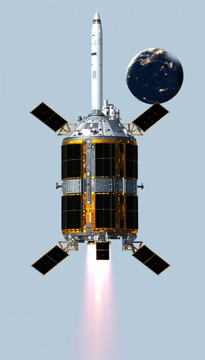 spacecraft shown close-up view