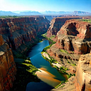 Nature 3d Render: Aerial View Of Canyon System With Beautiful Landscape