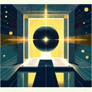 Quantum Computer With Laser Scanning With Image, There