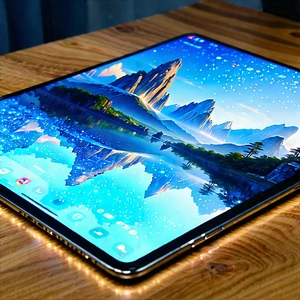 Tablet With Holographic Display With Large, Curved