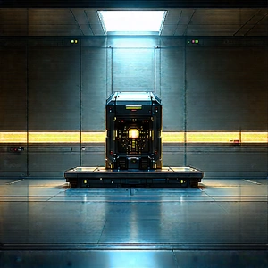 Futuristic Research Laboratory With Image, There