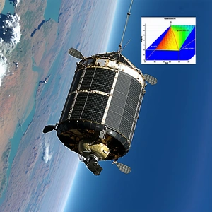 A Spacecraft, Possibly A Satellite, Flying High In The Sky