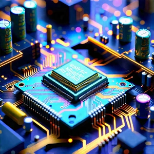 Close-up of electronic circuit