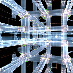 The Image Is A 3d Model Of A Large Structure, Possibly A Bridge Or A Building