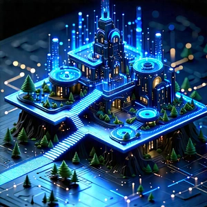 Artificial Intelligence Visualization With Futuristic City