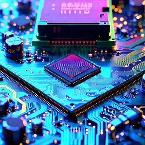 Close-up of electronic circuit