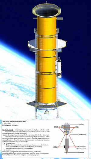 A Yellow Space Station Is Shown In A Drawing, With A Large Dome On Top