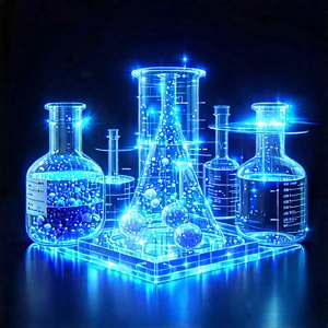Futuristic Research Laboratory With Display Various