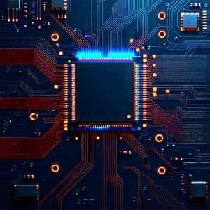 Circuit board with neon accents