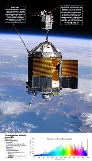 A Space Shuttle Is Flying Through The Sky, With A Large Satellite Attached To The Bottom Of It
