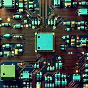 Close-up of electronic circuit