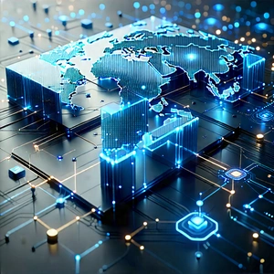 Blockchain Network Visualization With Blue White