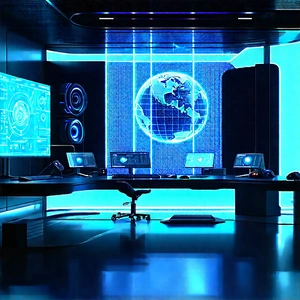 (futuristic:1.27) digital workspace