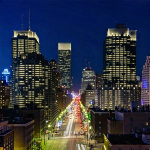 Urban Long Exposure Photography: Cityscape Of Urban Skyline During Night With Nighttime View