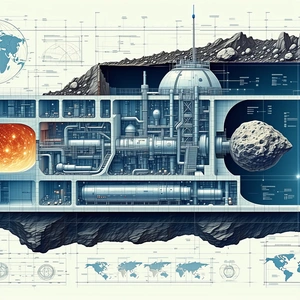 A Large, Futuristic Spacecraft Is Shown In A Detailed Drawing