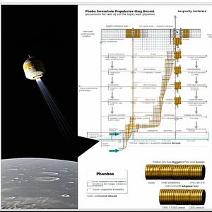 A Spacecraft Is Shown In A Drawing, With A Long Tube Extending From It