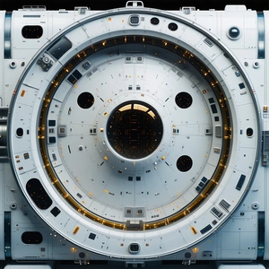A Large, White, And Round Structure With A Hole In The Center
