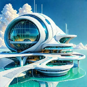 Futuristic Innovation Hub With Futuristic Building