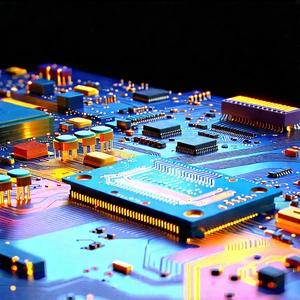 Close-up of electronic circuit