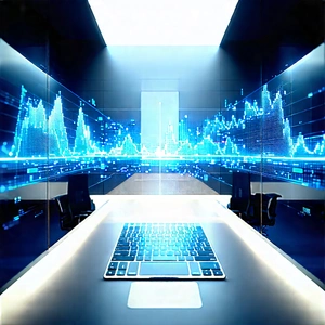 Financial Technology In Tech Office With Modern Office