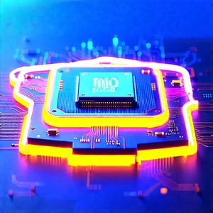 Microchip with neon accents