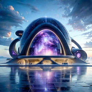 Futuristic innovation hub