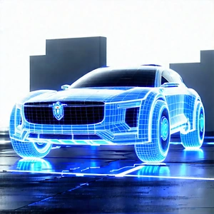Innovative Electric Vehicle (design:1.28) With Futuristic Displayed