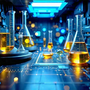 Futuristic Research Laboratory With Image, There