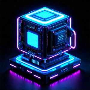 Quantum computer with neon accents