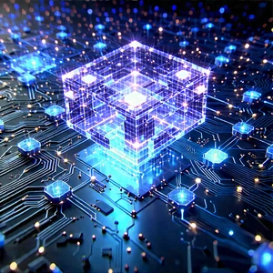 Blockchain Network Visualization With Blue White