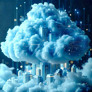 Cloud Computing Visualization With Large, Blue