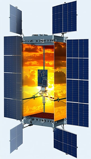 A Large Satellite With A Solar Panel On Its Side