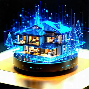 Smart Home Device With Data Visualization With House Shown