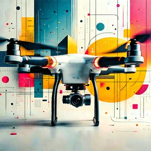 Drone with digital artwork