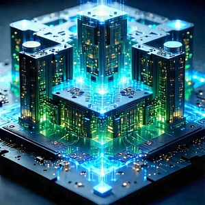Quantum Computer With Laser Scanning With Large, Futuristic