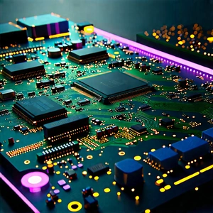 Circuit board with digital particles