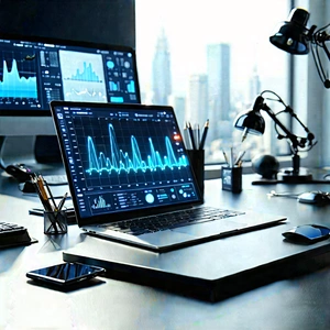 Healthcare Technology In Design Studio With Desk Laptop