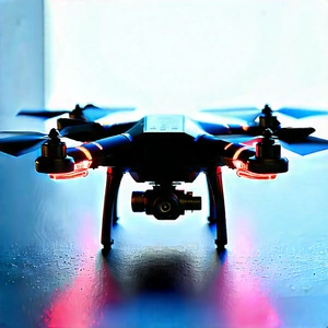 Drone With Glowing Screen With Black Drone