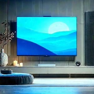 Smart Home Device With Digital Artwork With Large Flat