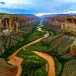 Nature Long Exposure Photography: Aerial view of canyon system