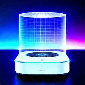 Smart Home Device With Holographic Display With White Speaker