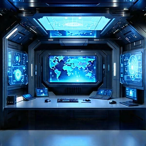 (futuristic:1.3) digital workspace
